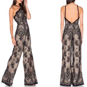 Majorelle Stella Black Lace Jumpsuit